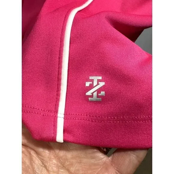 IZOD Women's Sleeveless 1/4 Zipper Polo Mini Golf Dress Pink Size Medium - Picture 5 of 8